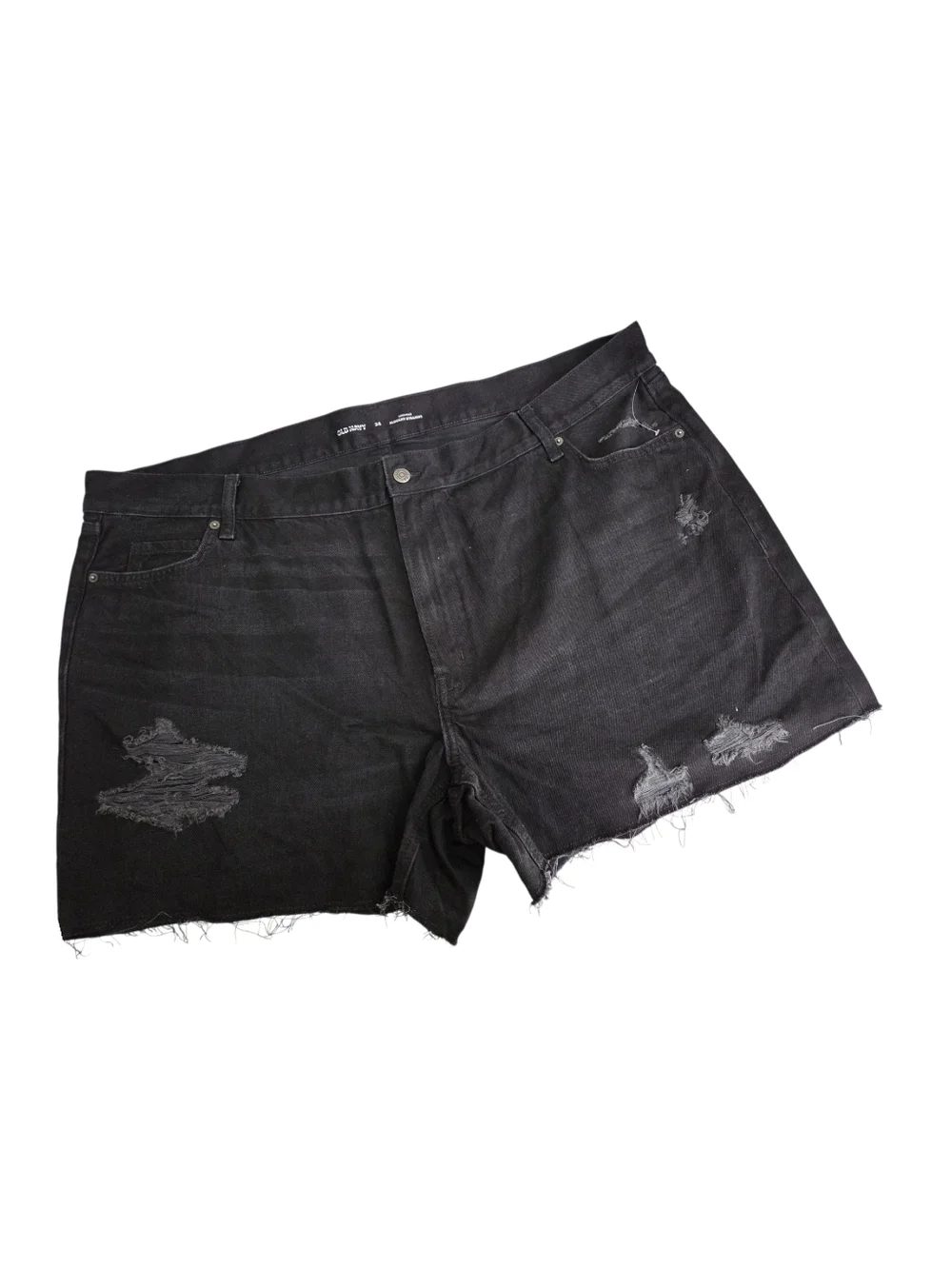 NWOT Old Navy Slouchy Straight Cutoff Shorts Washed Black Size 24 Plus - Picture 2 of 4